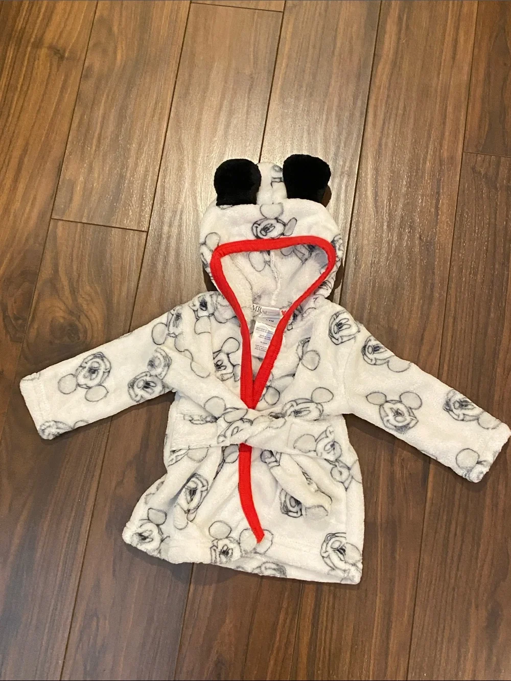 Disney Baby Mickey Mouse Plush Hooded Robe for Bath or Swim 3/6 months
